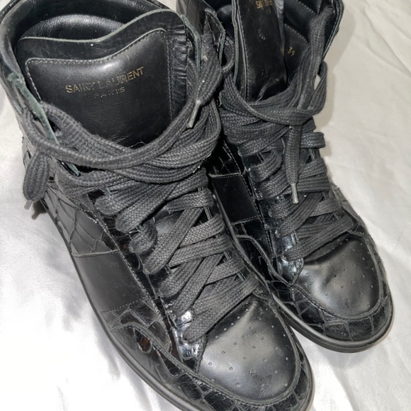 Saint Laurent Patent Croc-Effect Leather High-Tops - Picture 2 of 7